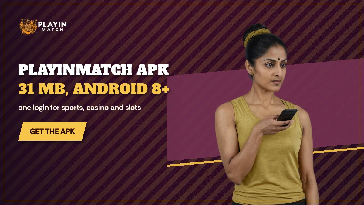 Female cricket fan explains the PlayinMatch APK size check on her phone