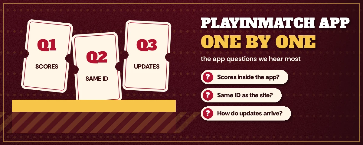 Ticket-booth counter where PlayinMatch app questions are answered one by one