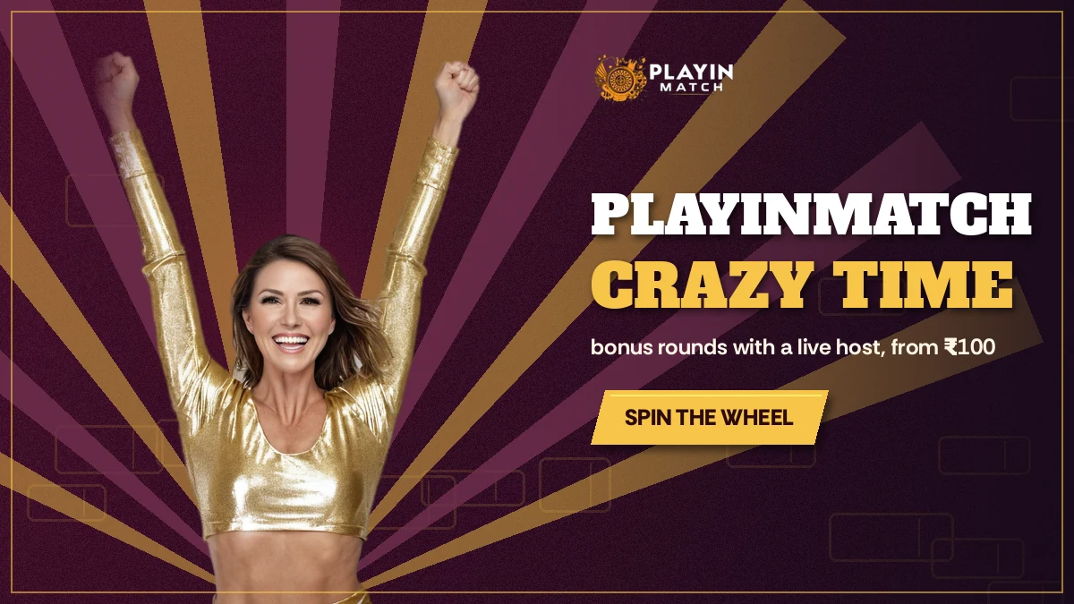 Adult cheerleader throwing both arms up to celebrate a PlayinMatch Crazy Time bonus round