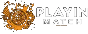 PlayinMatch ticket booth logo in maroon and gold